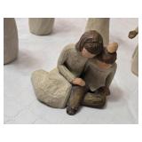 Willow Tree Figurine Collection including Angels and Family Figures, Wire Wings, Carved Design