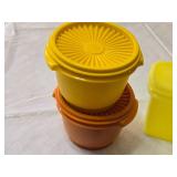 Tupperware Bowls, Storage Containers, and Wine-themed Dishtowel Set