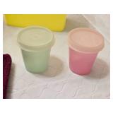 Tupperware Bowls, Storage Containers, and Wine-themed Dishtowel Set