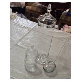 Glass Apothecary Jars and Bowl Set