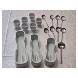 The Canton Collection Ceramics Silverware Holders, Egg Cups and Spoons