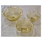 Set of Vintage Canary Yellow Glass Mixing Bowls