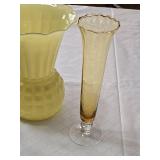 Lot of Vintage Yellow Shaded Vases and Decorative Items