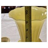 Lot of Vintage Yellow Shaded Vases and Decorative Items