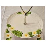 Lefton Two-Tier Porcelain Serving Stand 4120