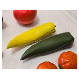 Set of Vintage Ceramic Fruit and Vegetable Figurines - Orange Salt and Pepper Shakers