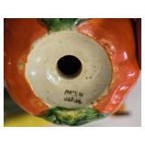 Set of Vintage Ceramic Fruit and Vegetable Figurines - Orange Salt and Pepper Shakers
