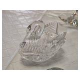 Crystal and Decorative Items Collection including Angel Figurines, Swan, and Vases