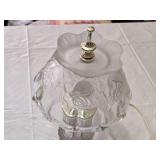 Crystal Table Lamp with Rose Design approximately 14 inches in height