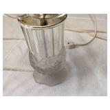 Crystal Table Lamp with Rose Design approximately 14 inches in height