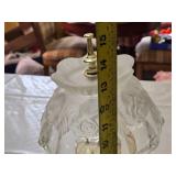 Crystal Table Lamp with Rose Design approximately 14 inches in height