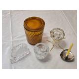 Crystal Home Decor Items including Bavarian Crystal Candle Holder, Princess House Lead Crystal Dish, and Various Glassware