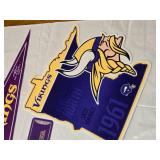 Minnesota Vikings Memorabilia including Pennant, Sign, and Wall Art