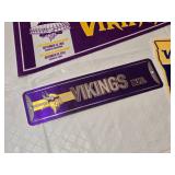 Minnesota Vikings Memorabilia including Pennant, Sign, and Wall Art