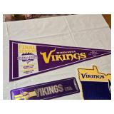 Minnesota Vikings Memorabilia including Pennant, Sign, and Wall Art