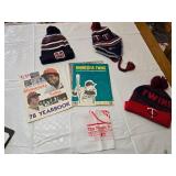 Minnesota Twins Collectible Memorabilia Lot with Hats and Yearbooks (1963 Cover is Off) - Herb Brooks Hat