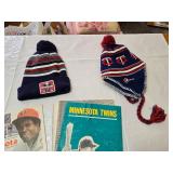 Minnesota Twins Collectible Memorabilia Lot with Hats and Yearbooks (1963 Cover is Off) - Herb Brooks Hat