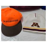 Minnesota Golden Gophers Hoodie and Hat Lot including Les Schwab Pom Beanie, Winchester Cap, and Mustang Logo Beanie