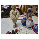 Patriotic Decor and Toy Lot Including Metal Stars, Dolls, and Paddle Games