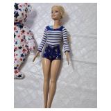 Ty Beanie Babies and Barbie Doll including Patriotic and Star Print Bears with Striped Outfit Doll