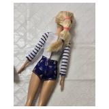 Ty Beanie Babies and Barbie Doll including Patriotic and Star Print Bears with Striped Outfit Doll