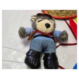 Vintage Western and Native American-Themed Costume Accessories and Toy Drum, Teddy Bear Included