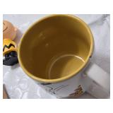 Peanuts Character Toys and Mug Set featuring Snoopy, Charlie Brown, and Woodstock