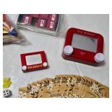 Collection of Classic Toys and Games including Dominoes, Rubik