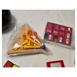 Collection of Classic Toys and Games including Dominoes, Rubik