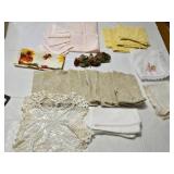 Set of Vintage and Embroidered Table Linens and Napkins