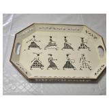Decorative Tray with Fashion Illustrations