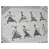 Decorative Tray with Fashion Illustrations
