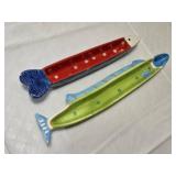 Department 56 and Dennis East Fish Shaped Ceramic Platters