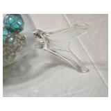 Glass Fish-Shaped Vase with Decorative Balls