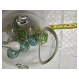 Glass Fish-Shaped Vase with Decorative Balls