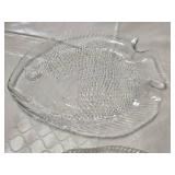 Set of 4 Clear Glass Fish-Shaped Plates