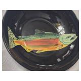 Clayworks Studio 2000 Fish Design Serving Bowl Hand Painted