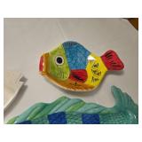Ceramic and Glass Fish-Shaped Serving Platters, including Gibson and Seafood Bake