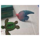 Aquatic Themed Decor Collection including Decorative Box, Fish Figurines, and Sea Life Shapes