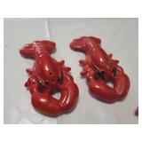 Ceramic Lobster Salt and Pepper Shakers and Crab Claw Nutcrackers with Fish-Shaped Wine Stopper