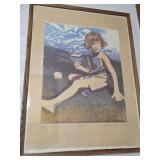 Framed Artwork by D McDaniel 1976 titled "Risa" and Numbered 14/20 - 22x29.5
