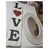 Love Sign (42") and Decorative Oval Mirror Set