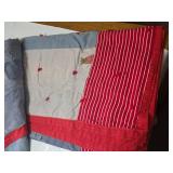 Patchwork Denim and Striped Quilt