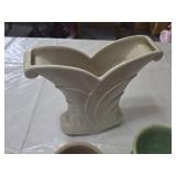 Abingdon USA Vase, Ceramic Mug, Green Flower Pot with Saucer, and Miniature Desserts - Cracks and Chips