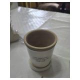 Abingdon USA Vase, Ceramic Mug, Green Flower Pot with Saucer, and Miniature Desserts - Cracks and Chips