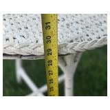 White Round Wicker Table, 28-inch Diameter, 29-inch Height