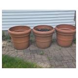 Plastic Terra Cotta Planters Measuring about 23 Inches