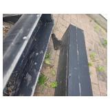 Three Black Wooden Plant Boxes with Metal Wire Basket