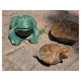 Decorative Frog, Turtle, and Leaf Accents