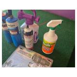 Various Cleaning and Lighting Supplies including Bernzomatic Propane Tanks, Rejuvenate House Wash, and Daylight Light Bulbs